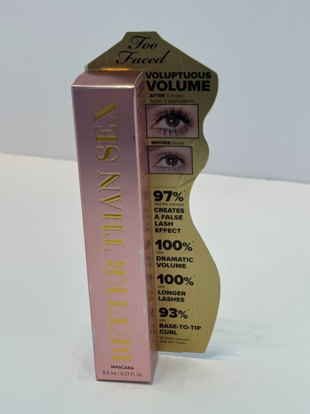 Too Faced Better Than Sex Mascara - Full Size Black Voluptuous Volume Lash NIB
